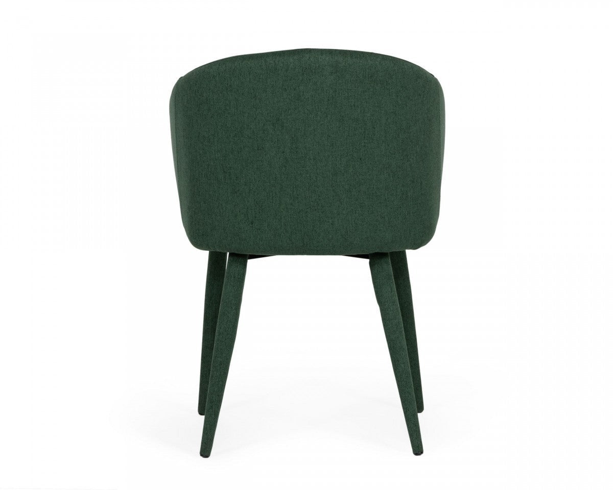 HomeRoots Set of 2 Green Fabric Wrapped Dining Chairs