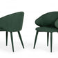 HomeRoots Set of 2 Green Fabric Wrapped Dining Chairs