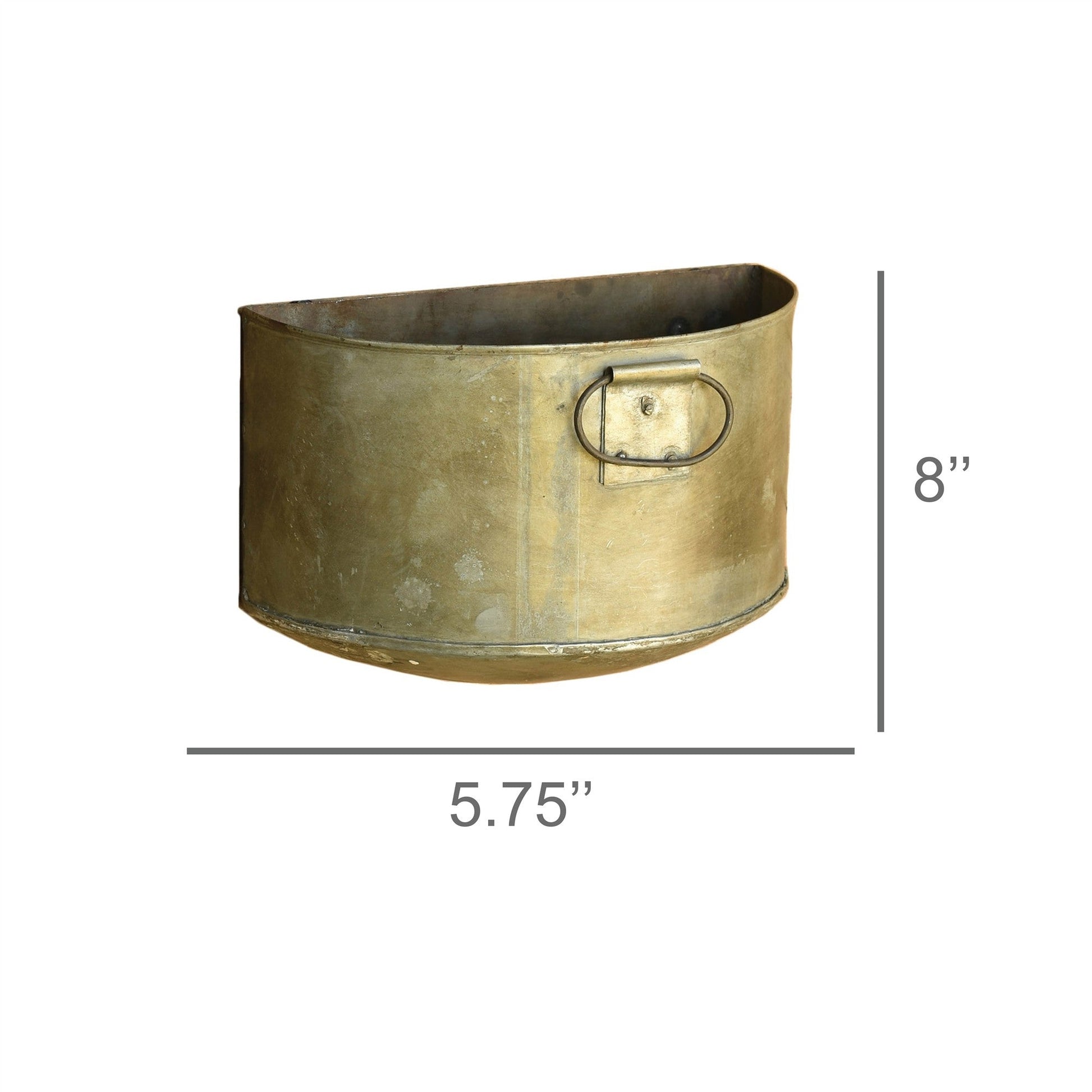 HomeRoots Set of 2 Half Bucket Metal Planter