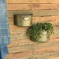 HomeRoots Set of 2 Half Bucket Metal Planter