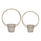 HomeRoots Set of 2 Metallic Cane Wall Planters