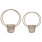 HomeRoots Set of 2 Metallic Cane Wall Planters