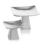 HomeRoots Set of 2 Mod Matte Silver Pedestal Candle Holders