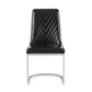 HomeRoots Set of 2 Modern Black Dining Chairs With Horse Shoe Style Metal Base