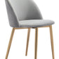 HomeRoots Set of 2 Pale Gray And Gold Modern Pringle Dining Chairs