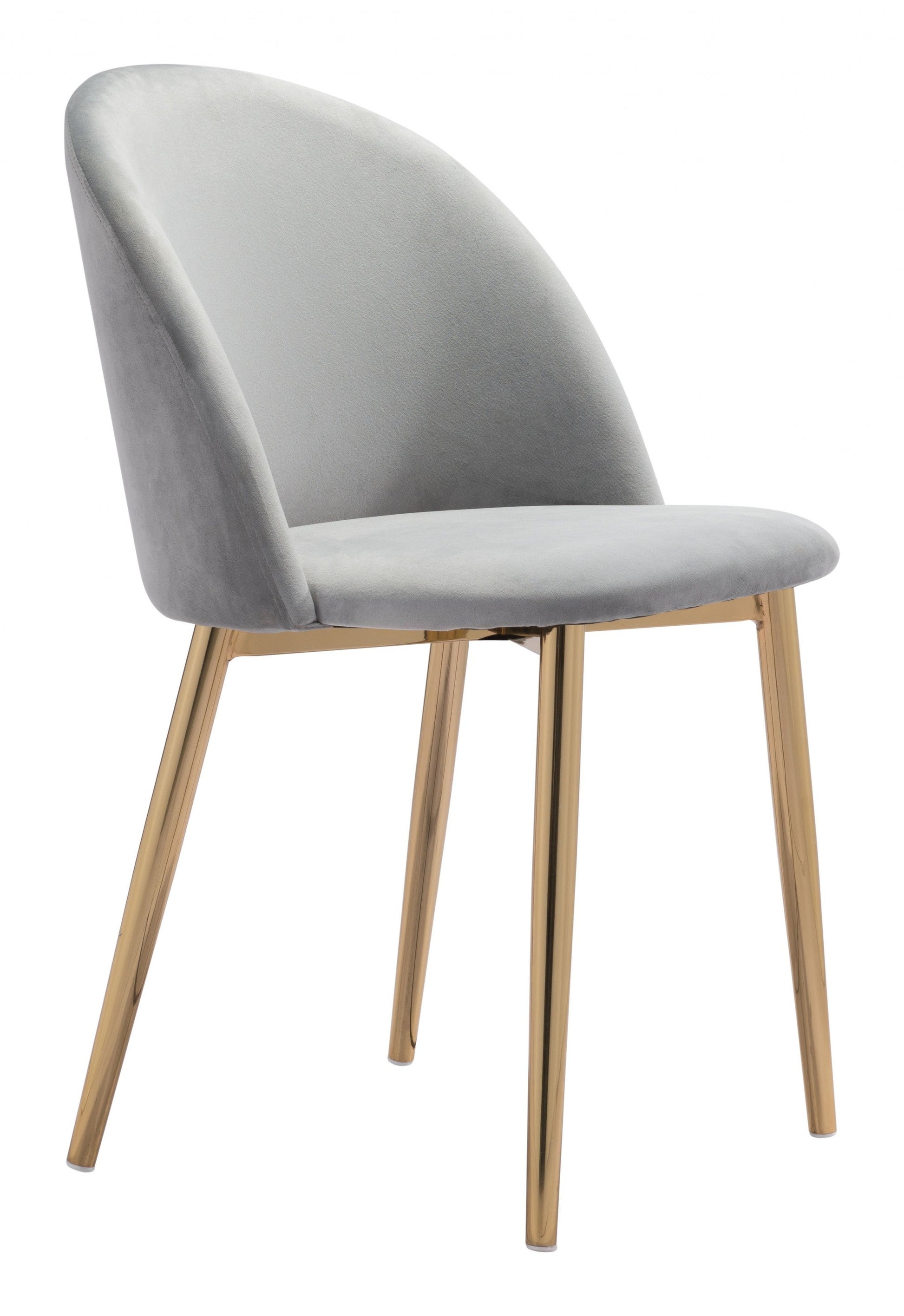 HomeRoots Set of 2 Pale Gray And Gold Modern Pringle Dining Chairs