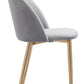 HomeRoots Set of 2 Pale Gray And Gold Modern Pringle Dining Chairs