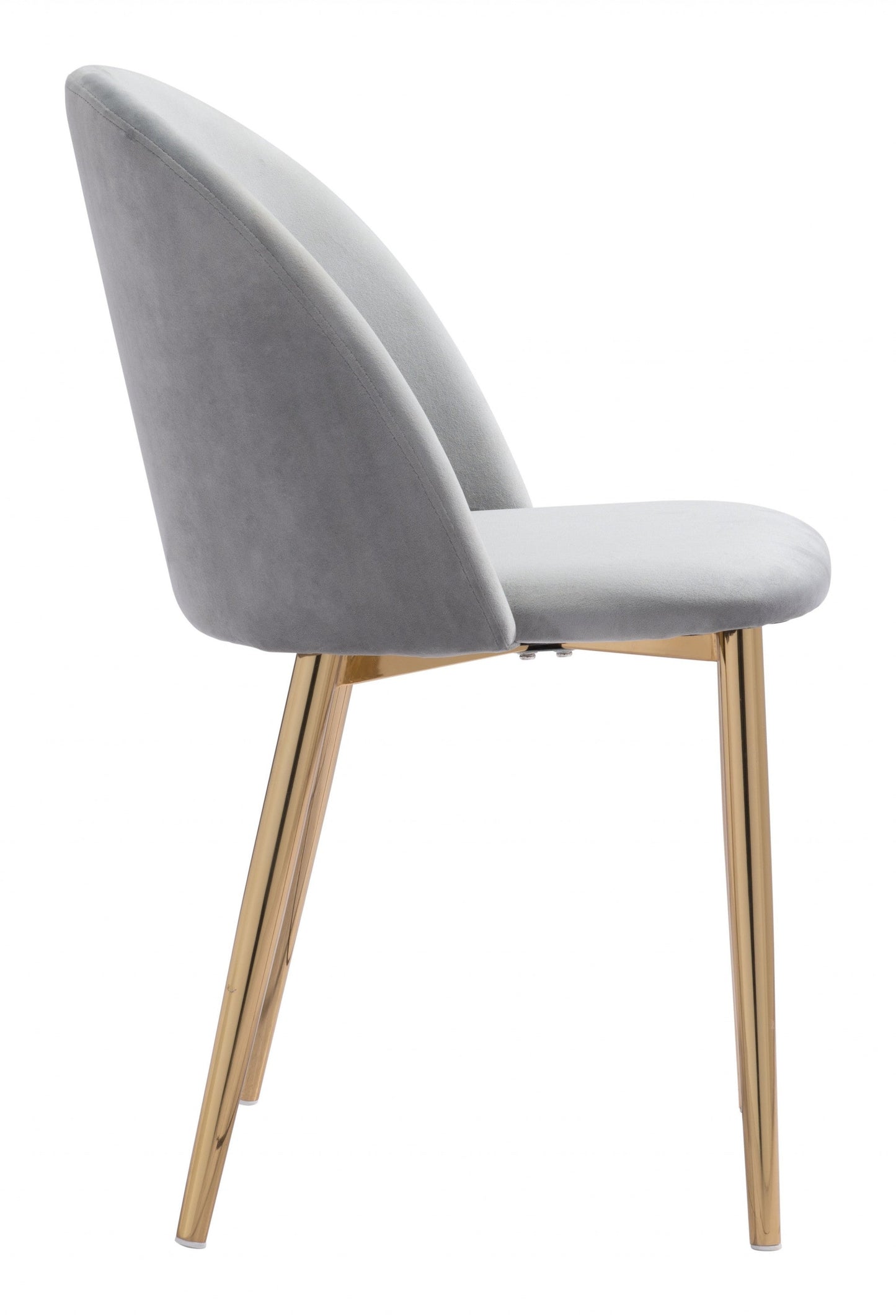 HomeRoots Set of 2 Pale Gray And Gold Modern Pringle Dining Chairs