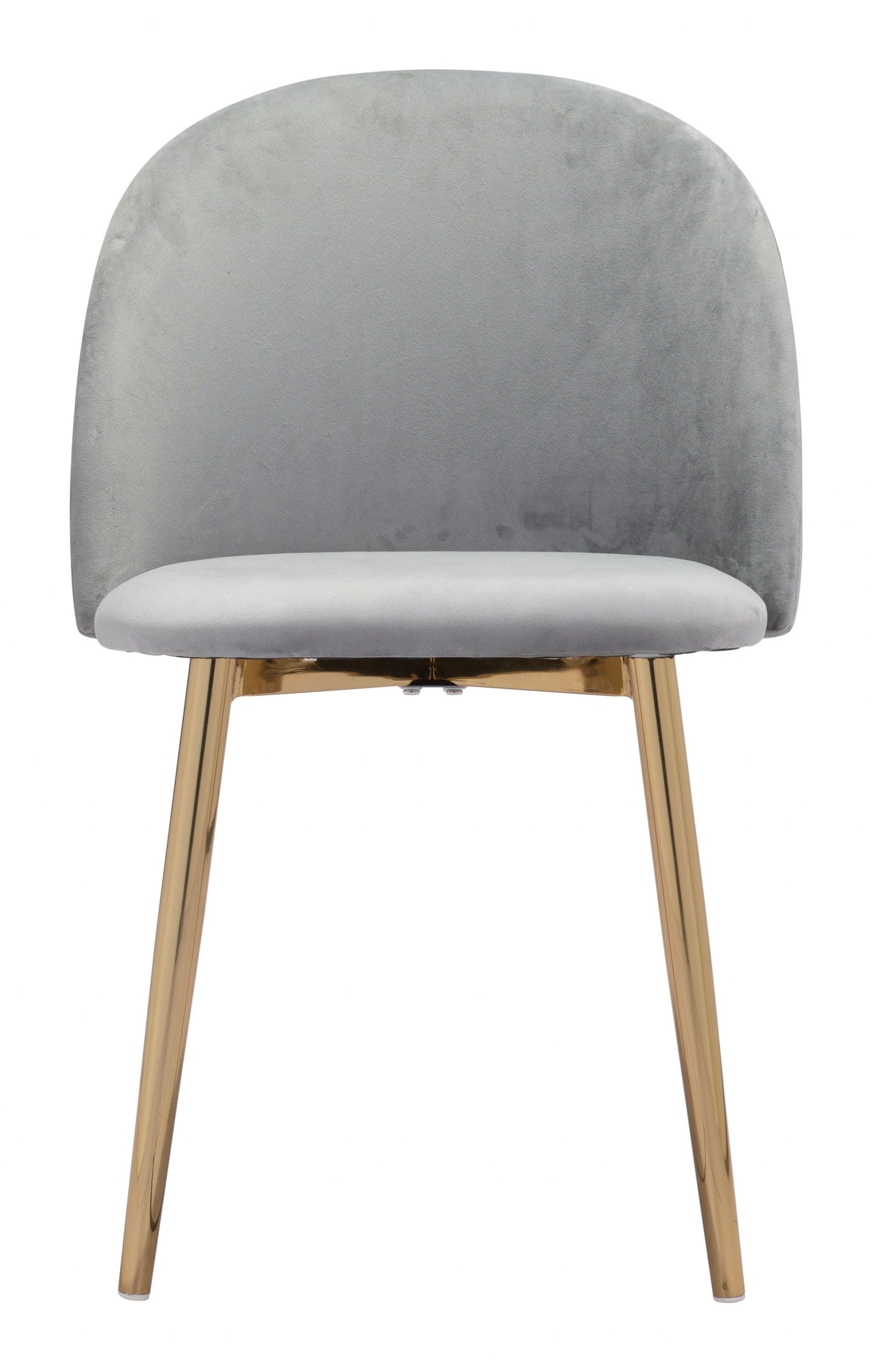 HomeRoots Set of 2 Pale Gray And Gold Modern Pringle Dining Chairs