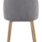 HomeRoots Set of 2 Pale Gray And Gold Modern Pringle Dining Chairs