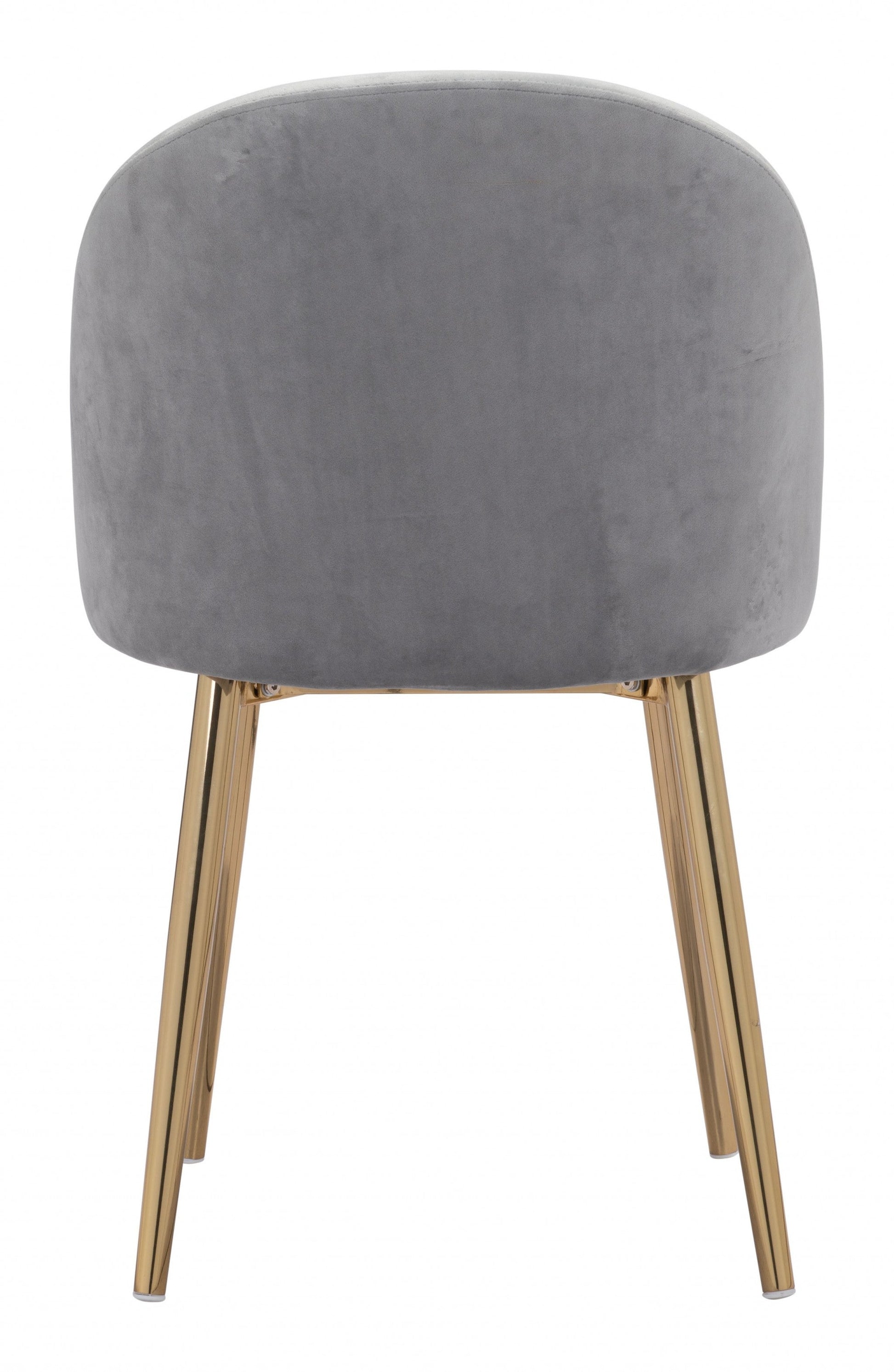 HomeRoots Set of 2 Pale Gray And Gold Modern Pringle Dining Chairs