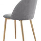 HomeRoots Set of 2 Pale Gray And Gold Modern Pringle Dining Chairs
