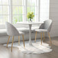 HomeRoots Set of 2 Pale Gray And Gold Modern Pringle Dining Chairs