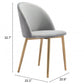 HomeRoots Set of 2 Pale Gray And Gold Modern Pringle Dining Chairs