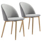 HomeRoots Set of 2 Pale Gray And Gold Modern Pringle Dining Chairs