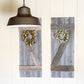 HomeRoots Set of 2 Rustic Natural Weathered Grey Wood Window Shutters with Hanger