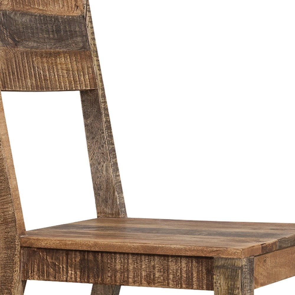HomeRoots Set of 2 Solid Mango Wood Dining Chairs