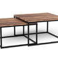 HomeRoots Set of 2 Squared Off Natural Wood Nesting Coffee Tables