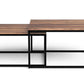 HomeRoots Set of 2 Squared Off Natural Wood Nesting Coffee Tables