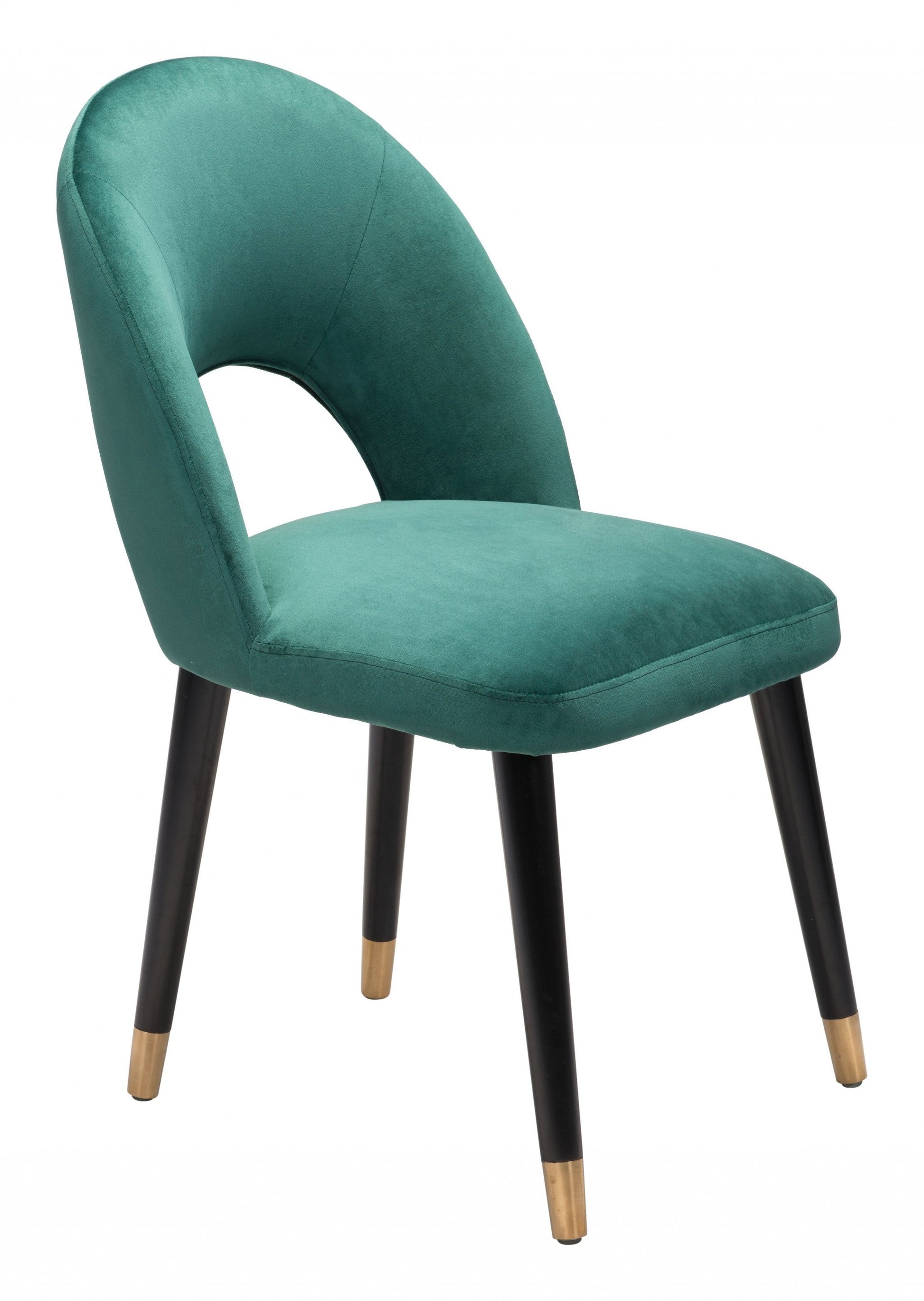 HomeRoots Set of 2 Teal Green Thick Loop Back Dining Chairs