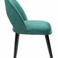 HomeRoots Set of 2 Teal Green Thick Loop Back Dining Chairs