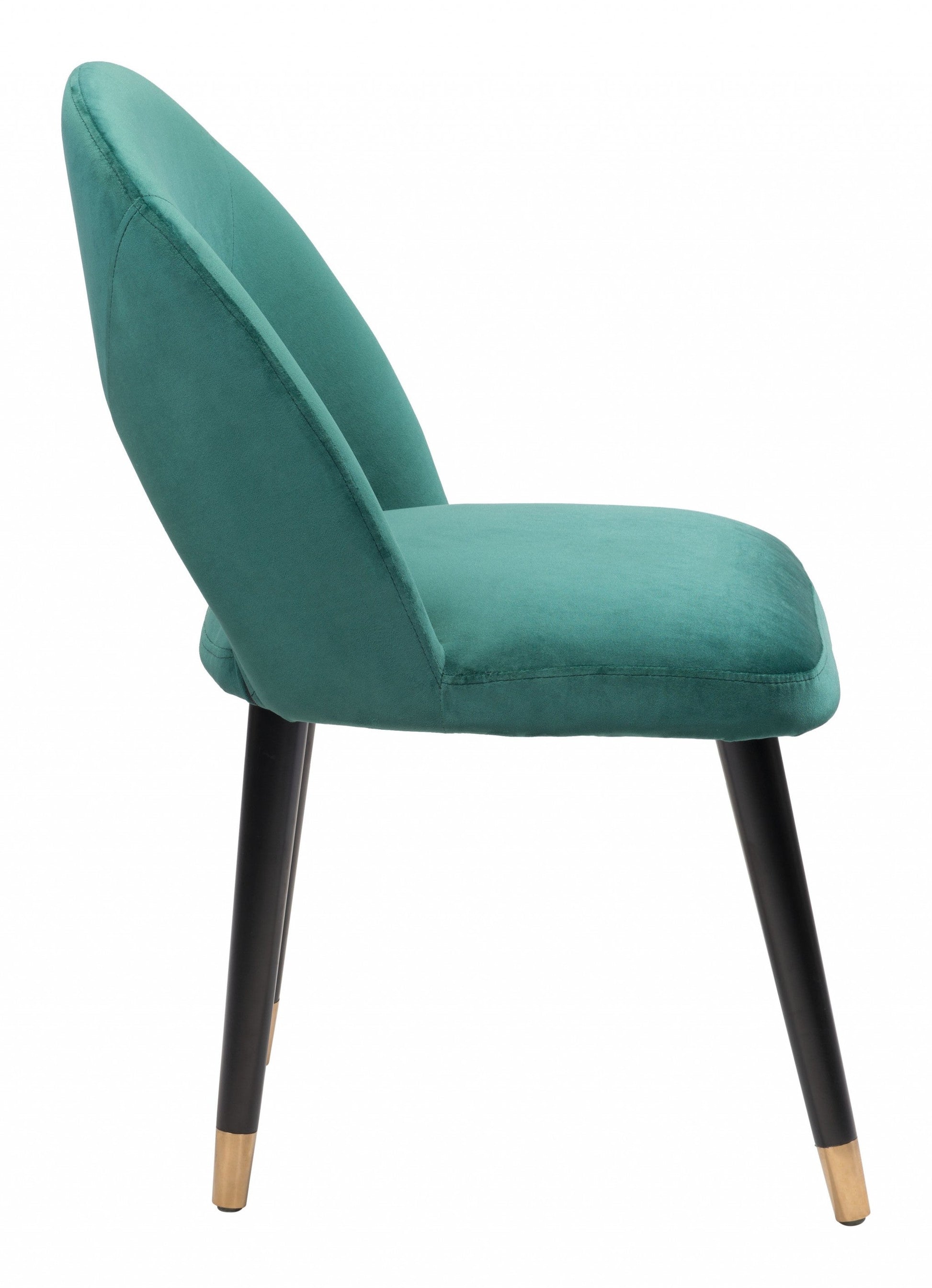 HomeRoots Set of 2 Teal Green Thick Loop Back Dining Chairs