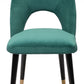 HomeRoots Set of 2 Teal Green Thick Loop Back Dining Chairs