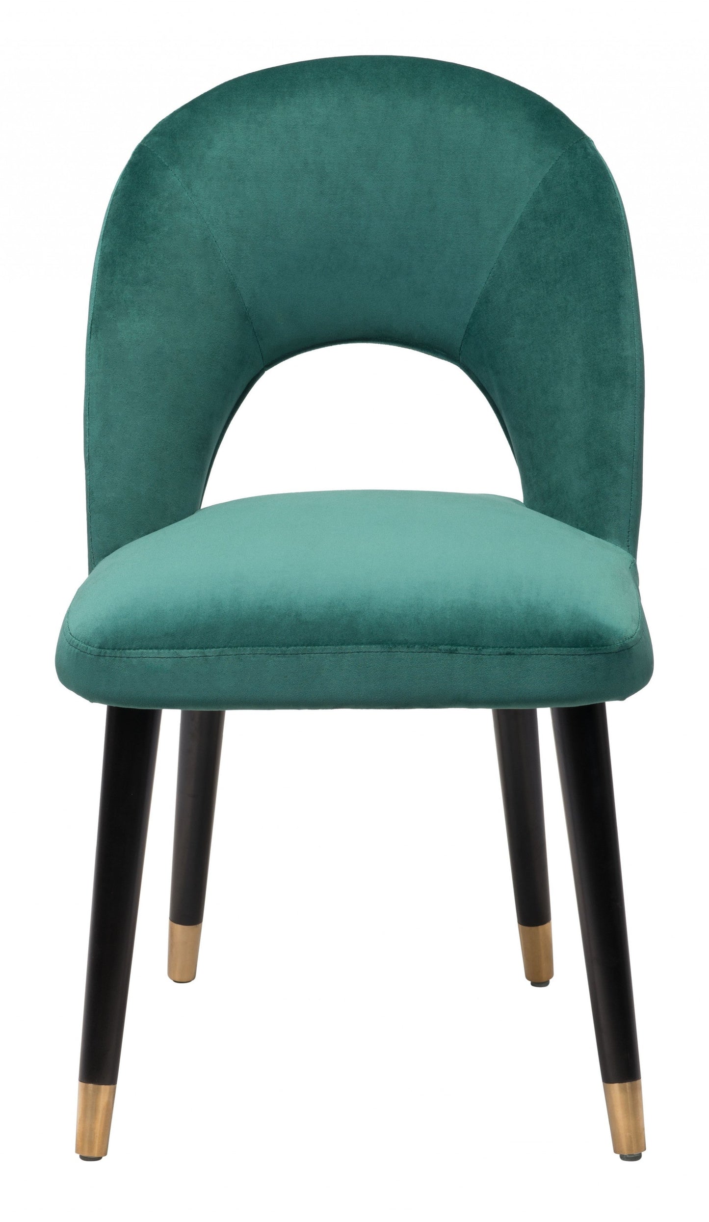 HomeRoots Set of 2 Teal Green Thick Loop Back Dining Chairs