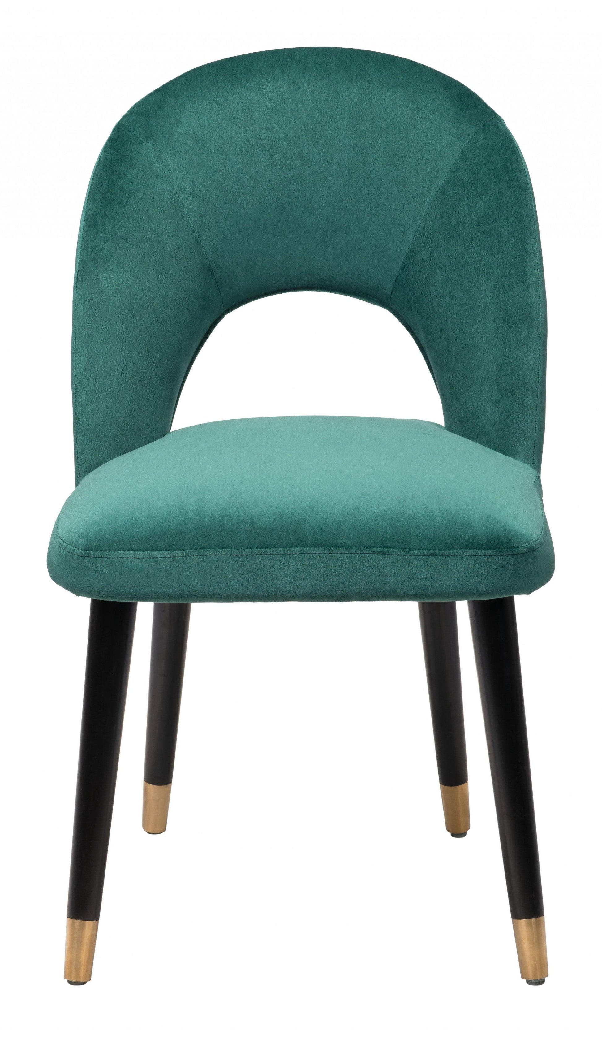 HomeRoots Set of 2 Teal Green Thick Loop Back Dining Chairs