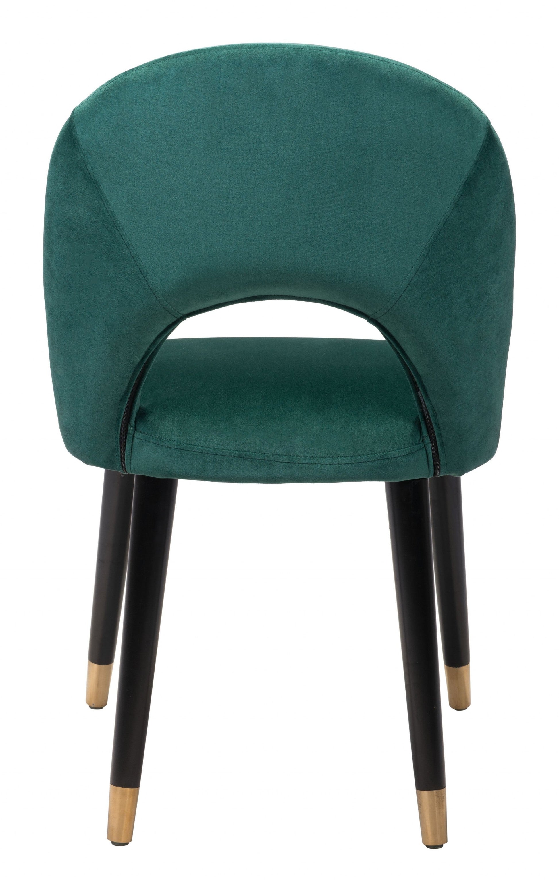 HomeRoots Set of 2 Teal Green Thick Loop Back Dining Chairs