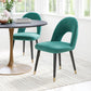 HomeRoots Set of 2 Teal Green Thick Loop Back Dining Chairs