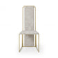 HomeRoots Set of 2 Ultra Modern Beige Suede and Gold Dining Chairs