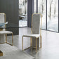 HomeRoots Set of 2 Ultra Modern Beige Suede and Gold Dining Chairs