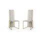 HomeRoots Set of 2 Ultra Modern Beige Suede and Gold Dining Chairs