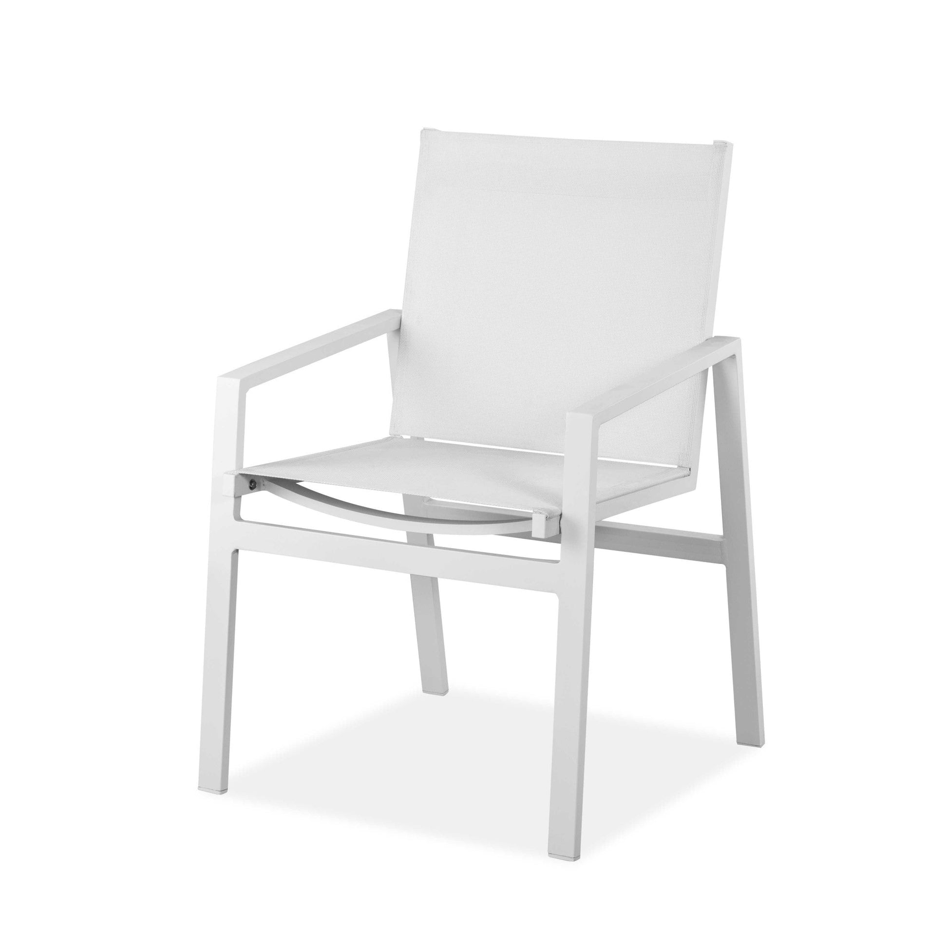 HomeRoots Set of 2 White Aluminum Dining Armed Chairs