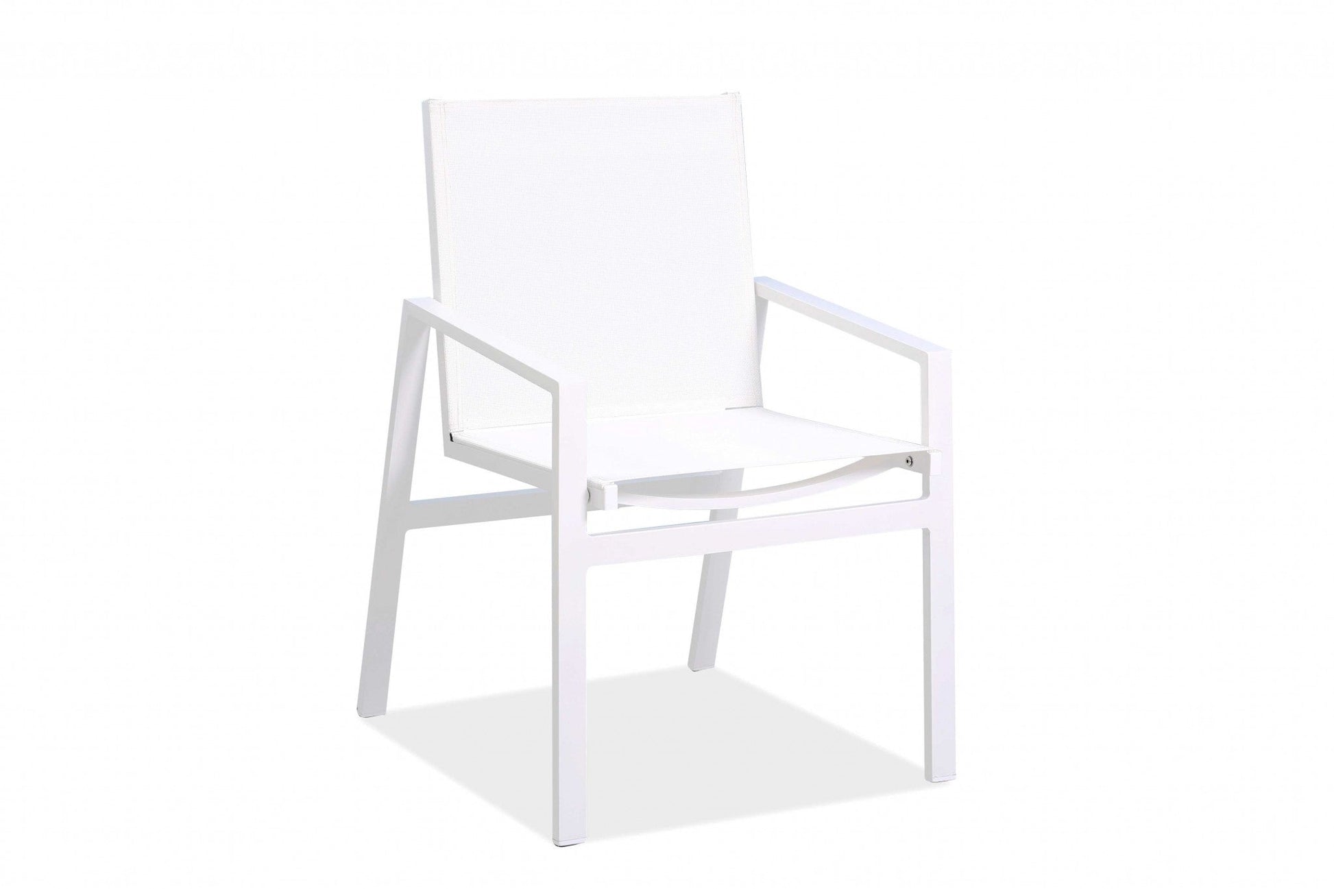 HomeRoots Set of 2 White Aluminum Dining Armed Chairs