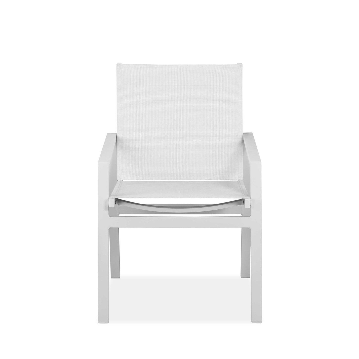 HomeRoots Set of 2 White Aluminum Dining Armed Chairs