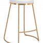 HomeRoots Set of 2 White And Gold Modern Glam Geo Backless Counter Stools