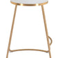 HomeRoots Set of 2 White And Gold Modern Glam Geo Backless Counter Stools
