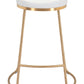 HomeRoots Set of 2 White And Gold Modern Glam Geo Backless Counter Stools