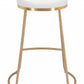 HomeRoots Set of 2 White And Gold Modern Glam Geo Backless Counter Stools