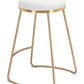 HomeRoots Set of 2 White And Gold Modern Glam Geo Backless Counter Stools