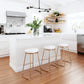 HomeRoots Set of 2 White And Gold Modern Glam Geo Backless Counter Stools