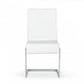 HomeRoots Set of 2 White Silver Modern Dining Chairs