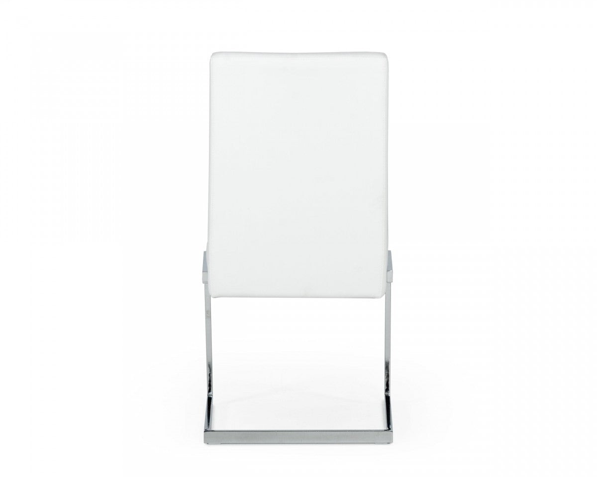HomeRoots Set of 2 White Silver Modern Dining Chairs