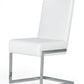 HomeRoots Set of 2 White Silver Modern Dining Chairs