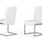 HomeRoots Set of 2 White Silver Modern Dining Chairs