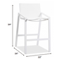 HomeRoots Set of 2 White Stainless Steel Bar Stools