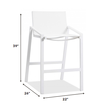 HomeRoots Set of 2 White Stainless Steel Bar Stools