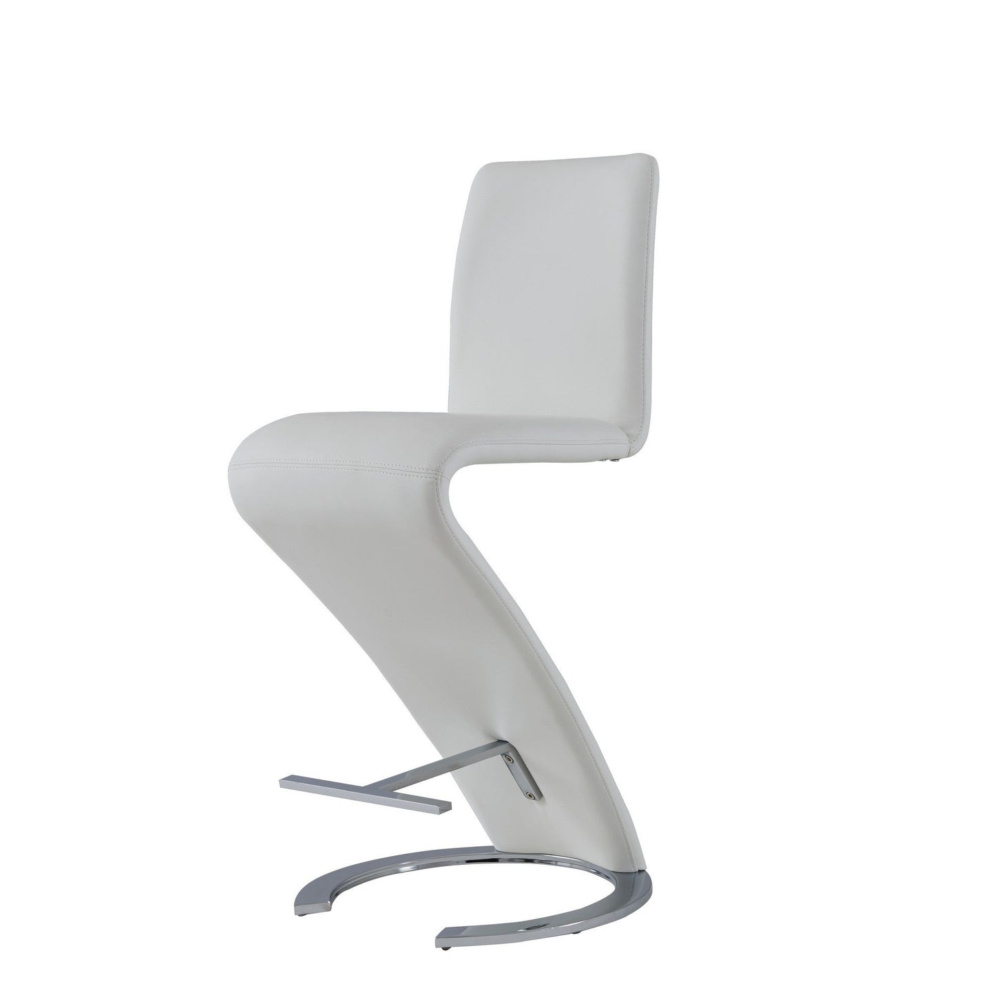 HomeRoots Set of 2 White Z Shape design Barstools with Horse Shoe Shape Base